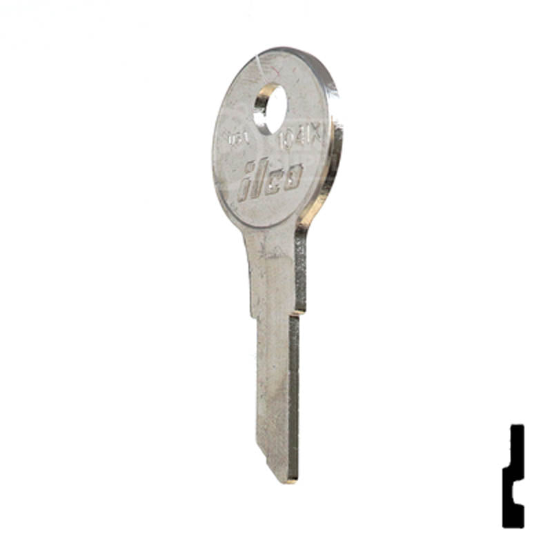 Uncut Key Blank | Chicago | 1041X Office Furniture-Mailbox Key Ilco