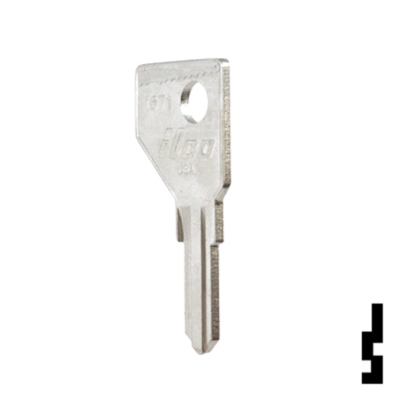 Uncut  Key Blank | Hickory, First Watch | 1671 Office Furniture-Mailbox Key Ilco