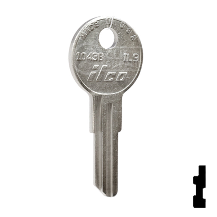 Uncut Key Blank | Illinois | 1043B, IL9 Office Furniture-Mailbox Key Ilco