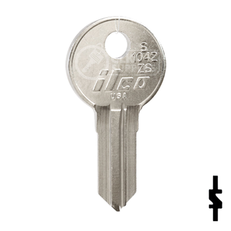 Uncut Key Blank | Illinois | S1042ZS Office Furniture-Mailbox Key Ilco