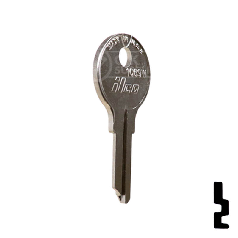 Uncut Key Blank | National, CompX | 1069W Office Furniture-Mailbox Key Ilco