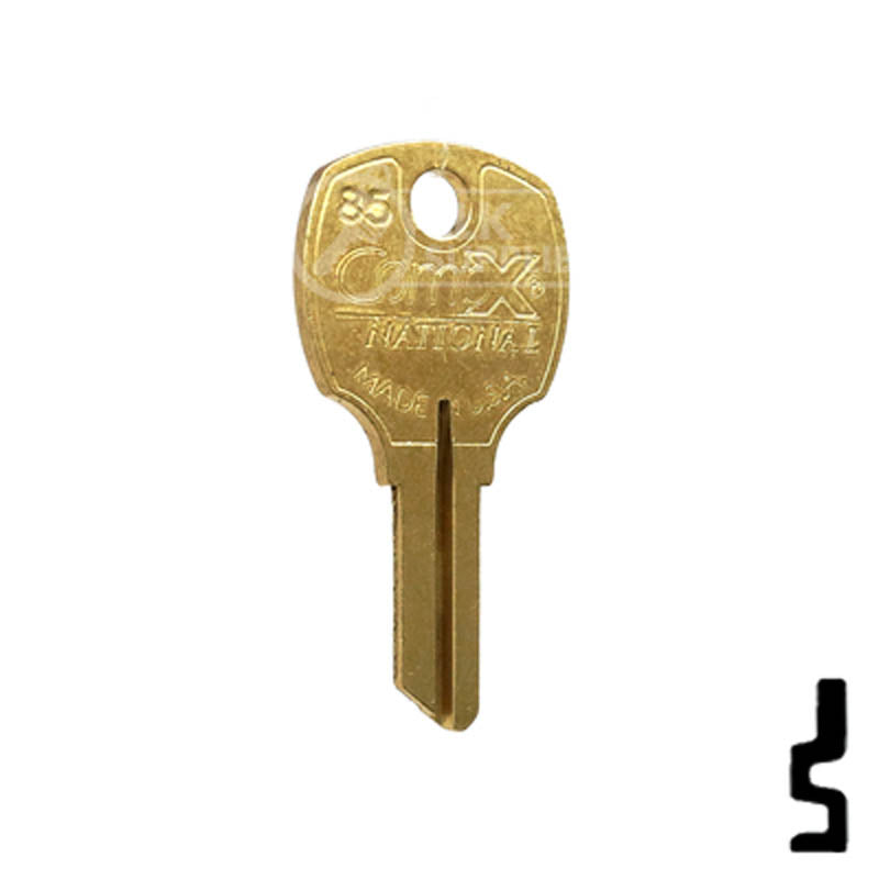 Uncut Key Blank | National | D8785 Office Furniture-Mailbox Key Compx Security