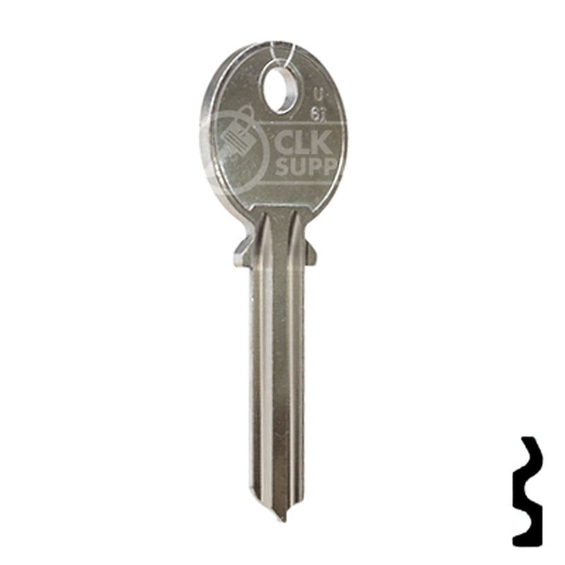 Uncut Key Blank | Universal | U6I Office Furniture-Mailbox Key JMA USA