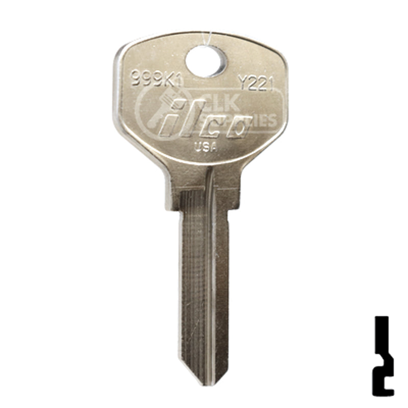 Uncut Key Blank | Yale | 999K1 Office Furniture-Mailbox Key Ilco