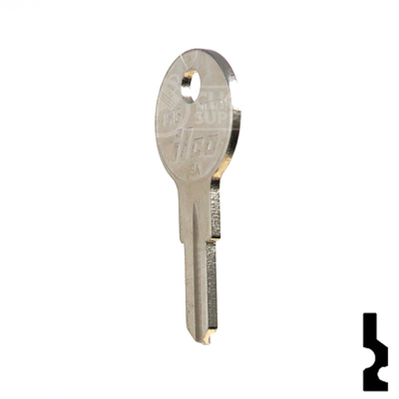 WTP1 / 1616 Wright Products Office Furniture-Mailbox Key Ilco