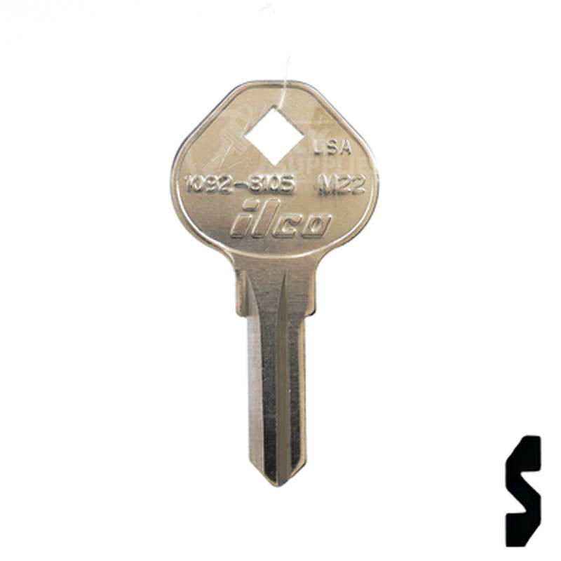 M22, 1092-8105 Master Key Padlock Key Ilco