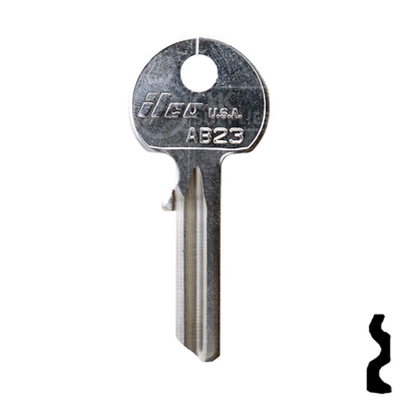 Uncut Key Blank | Abus | AB23 Padlock Key Ilco