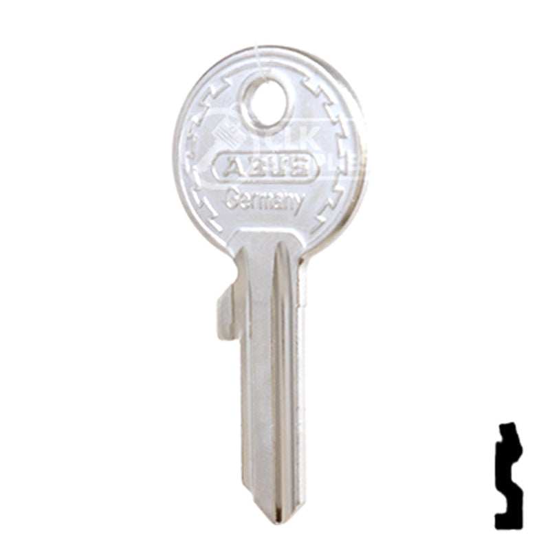 Uncut Key Blank | ABUS | ABUS 24/41 KBL for 24, 28, 41 Series Locks, 90020 Padlock Key Abus Lock Co.