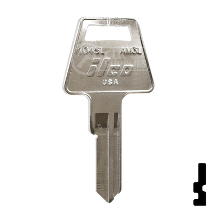 Uncut  Key Blank | American Padlock | 1045L, AM3L Padlock Key Ilco