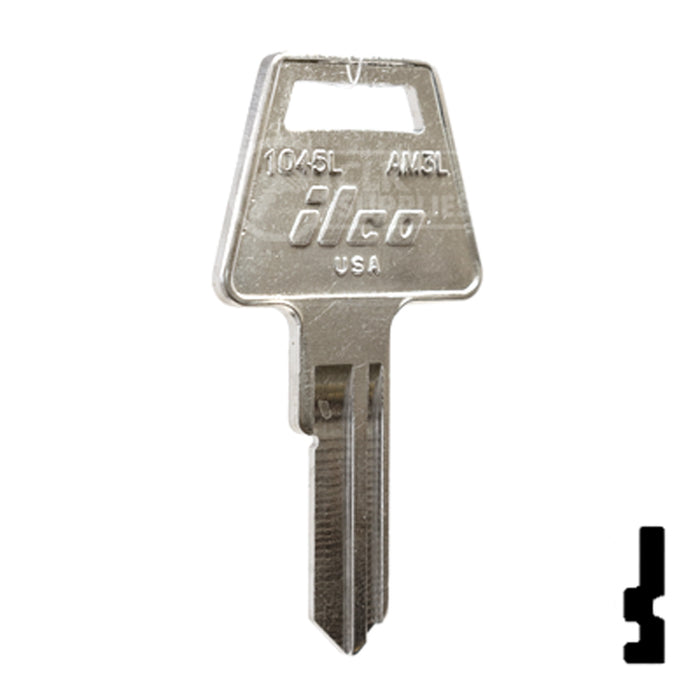 Uncut  Key Blank | American Padlock | 1045L, AM3L Padlock Key Ilco