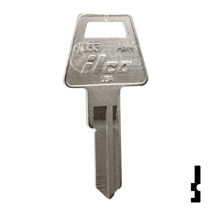 Uncut Key Blank | American Padlock | 1653, AM4 Padlock Key Ilco