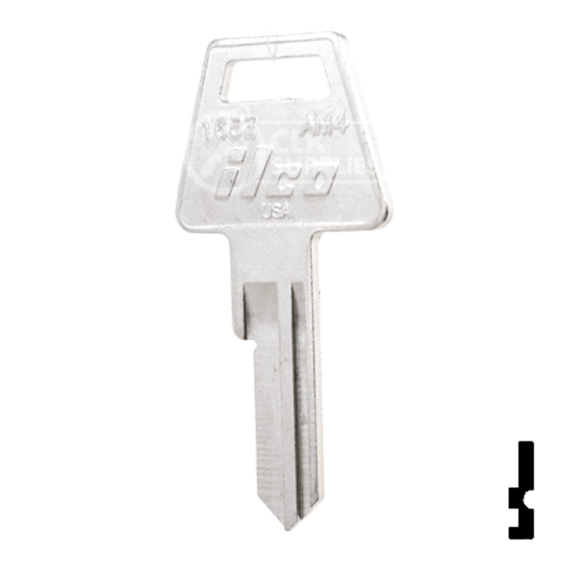 Uncut Key Blank | American Padlock | 1653, AM4 Padlock Key Ilco