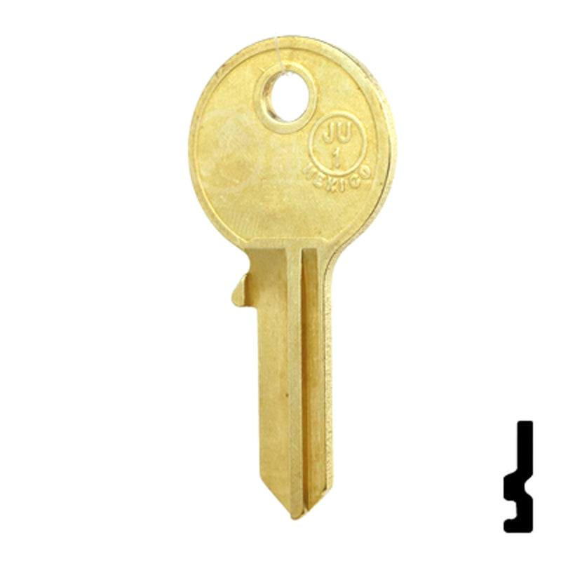 Uncut Key Blank | American Padlock | AM3JU-1-BR, 1046 Padlock Key JMA USA