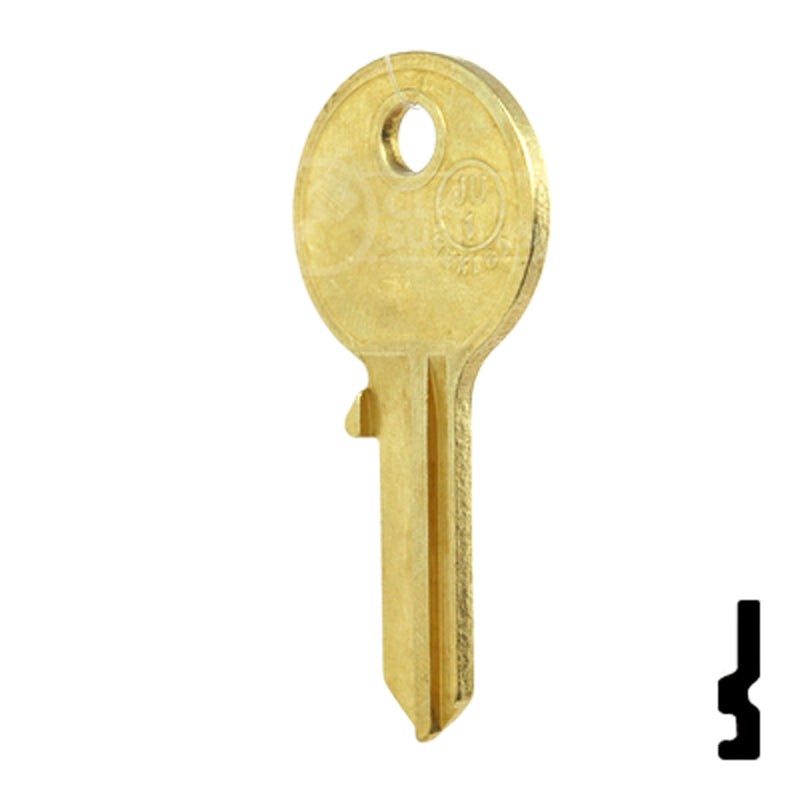 Uncut Key Blank | American Padlock | AM3JU-1-BR, 1046 Padlock Key JMA USA