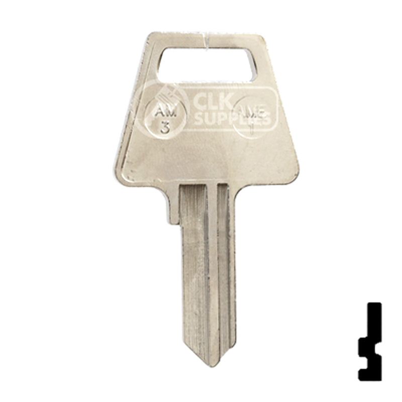 Uncut Key Blank | American Padlock | AME-1, AM3 Padlock Key JMA USA