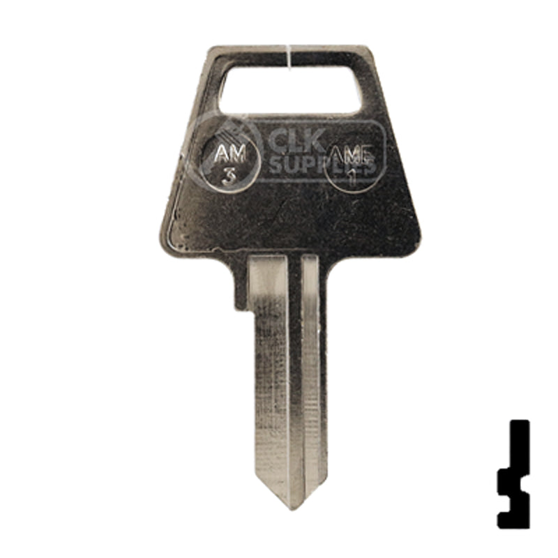 Uncut Key Blank | American Padlock | AME-1, AM3 Padlock Key JMA USA