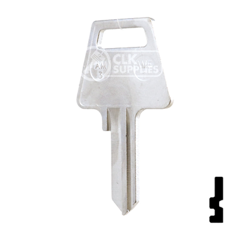 Uncut Key Blank | American Padlock | AME-1, AM3 Padlock Key JMA USA