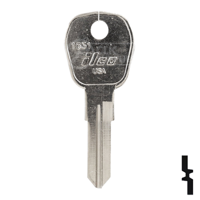 Uncut Key Blank | Camlocks | 1631 Padlock Key Ilco