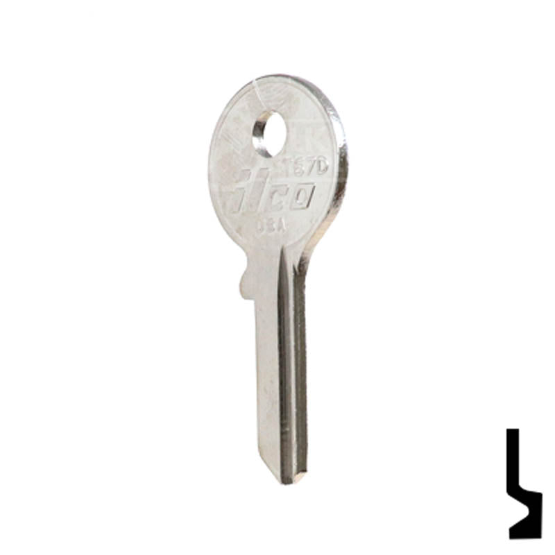 Uncut Key Blank | Clinton Padlocks | T67D Padlock Key Ilco