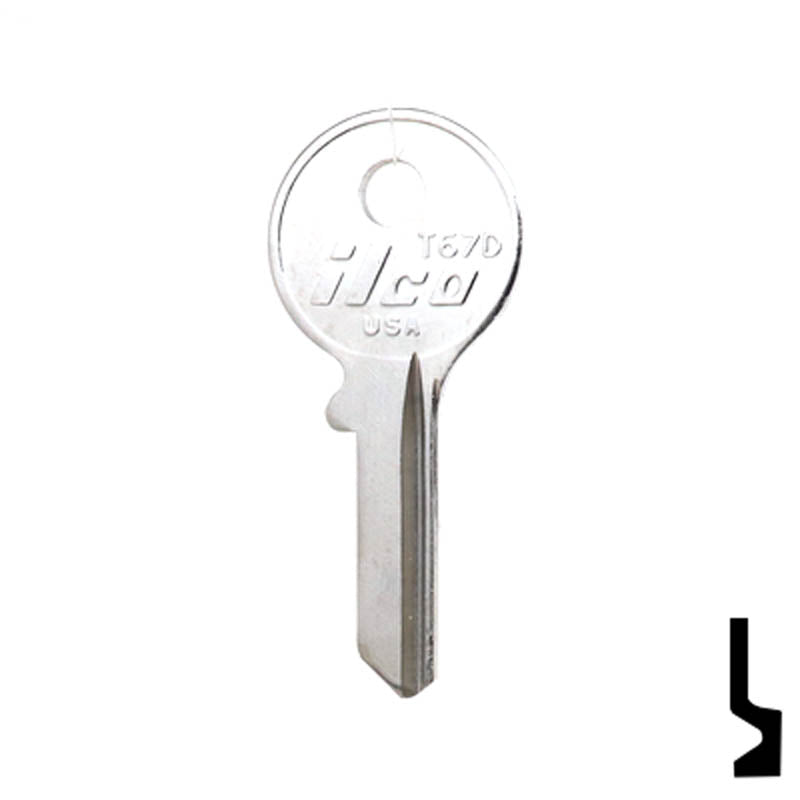 Uncut Key Blank | Clinton Padlocks | T67D Padlock Key Ilco
