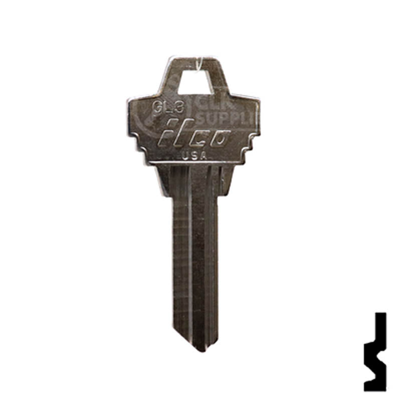 Uncut Key Blank |  Goal | GL3 Padlock Key Ilco