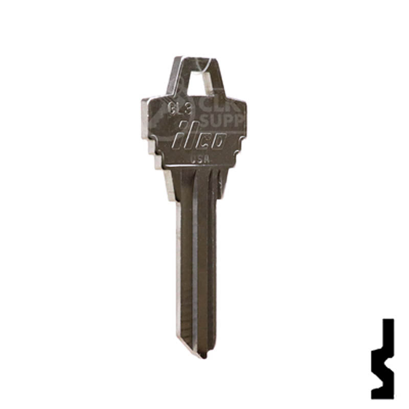Uncut Key Blank |  Goal | GL3 Padlock Key Ilco