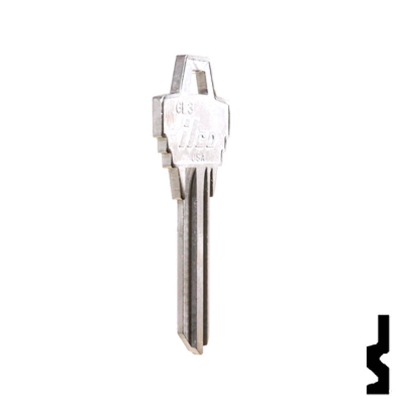 Uncut Key Blank |  Goal | GL3 Padlock Key Ilco