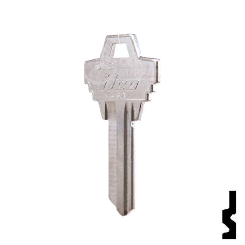 Uncut Key Blank |  Goal | GL3 Padlock Key Ilco
