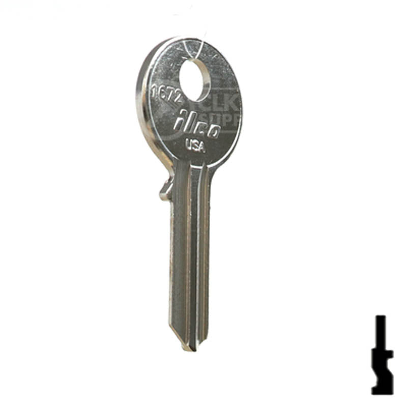 Uncut Key Blank | Guard Security | 1672 Padlock Key Ilco