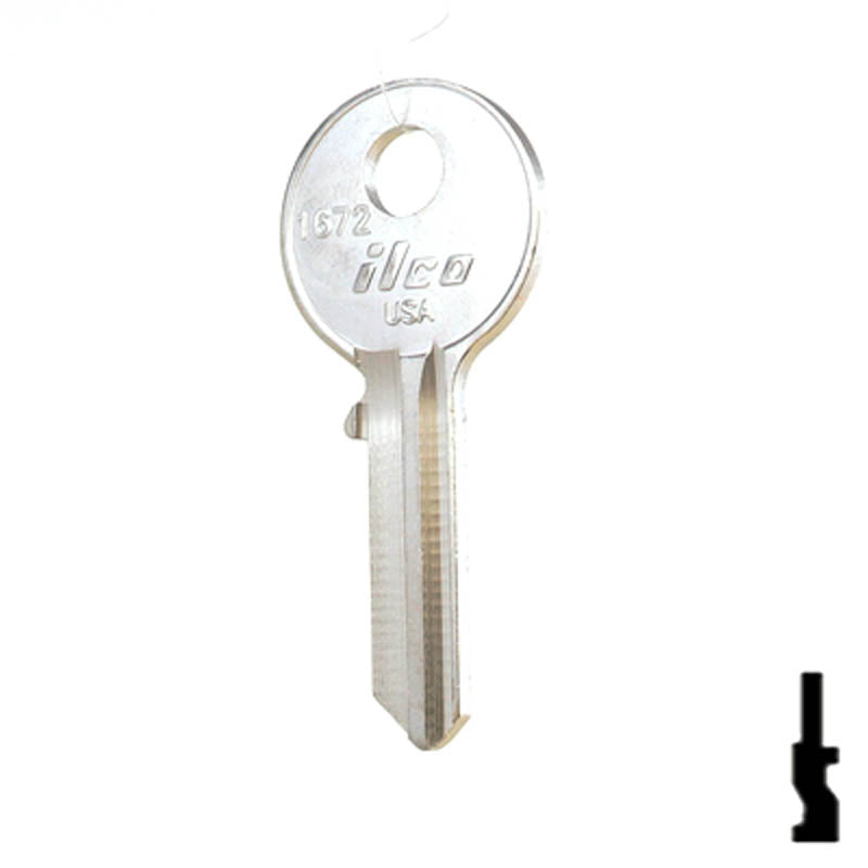 Uncut Key Blank | Guard Security | 1672 Padlock Key Ilco
