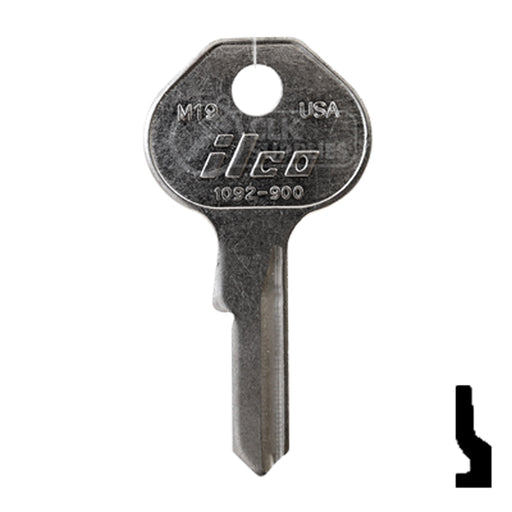 Uncut Key Blank | Master Padlock | 1092-900. M19 Padlock Key Ilco