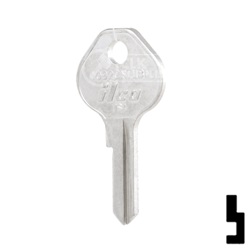 Uncut Key Blank | Master Padlock | 1092CNTLBI Padlock Key Ilco