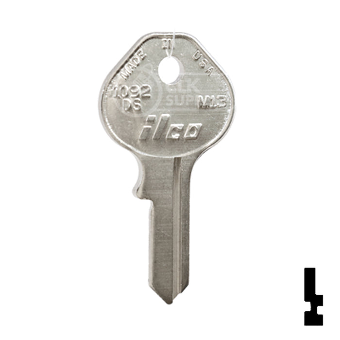 Uncut Key Blank | Master Padlock | 1092DS, M13 Padlock Key Ilco