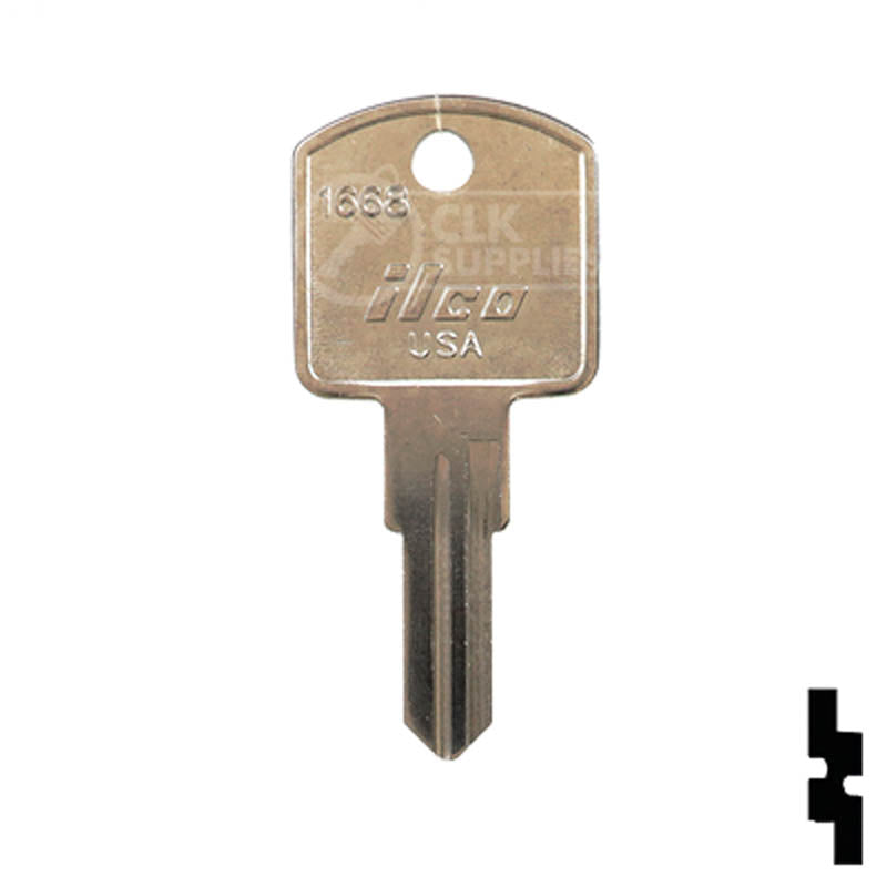 Uncut Key Blank | Richelieu | 1668 Padlock Key Ilco