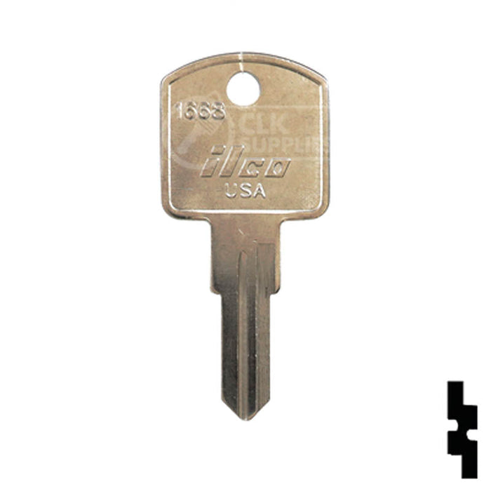 Uncut Key Blank | Richelieu | 1668 Padlock Key Ilco