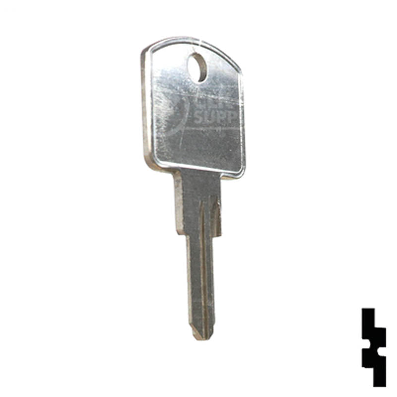 Uncut Key Blank | Richelieu | 1668 Padlock Key Ilco