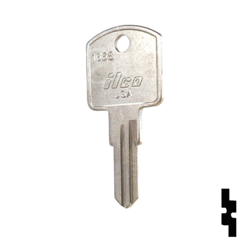 Uncut Key Blank | Richelieu | 1668 Padlock Key Ilco