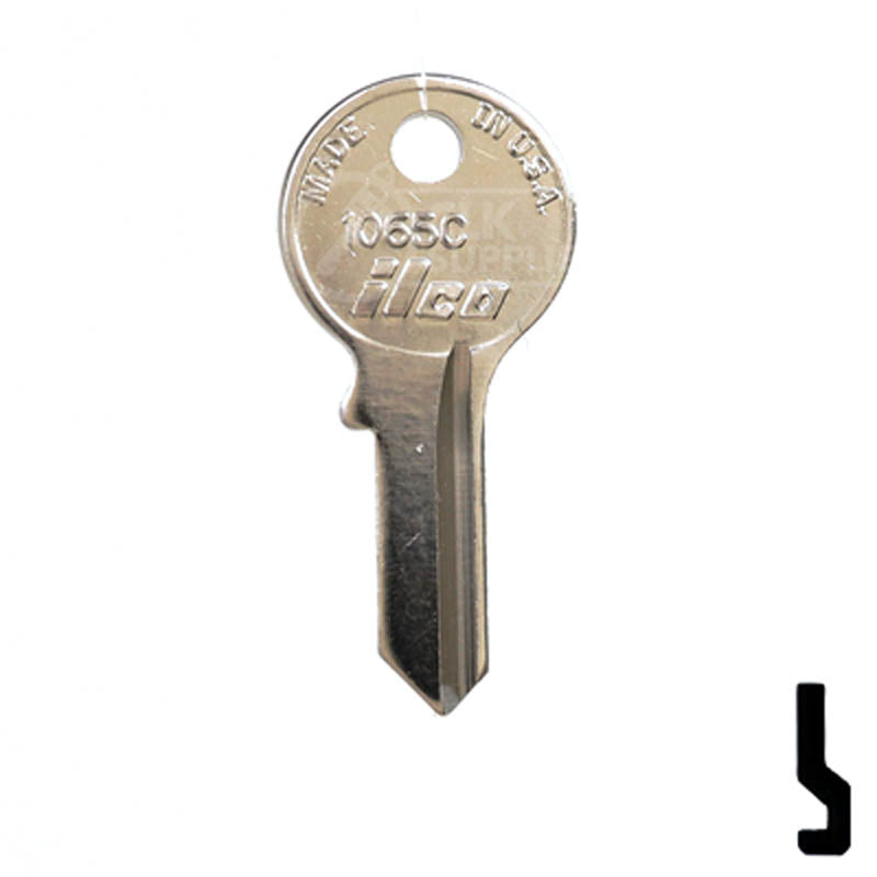 Uncut Key Blank | Viro | 1065C Padlock Key Ilco