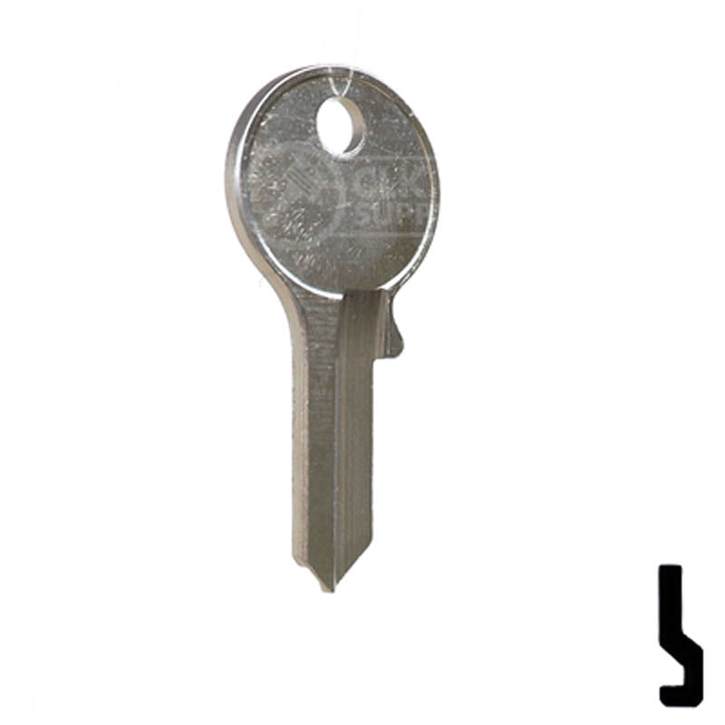 Uncut Key Blank | Viro | 1065C Padlock Key Ilco