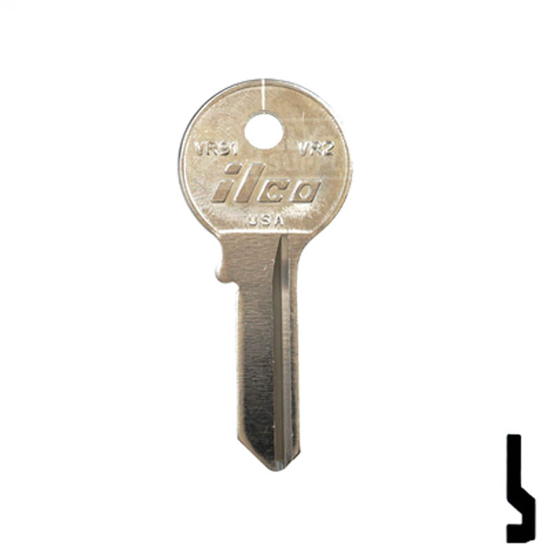 Uncut Key Blank | Viro | VR2, VR91 Padlock Key Ilco