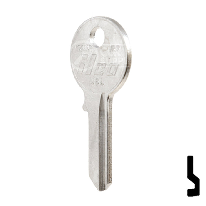 Uncut Key Blank | Viro | VR91AR, VR7 Padlock Key Ilco