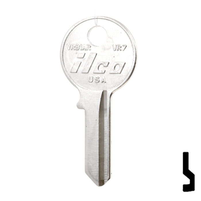 Uncut Key Blank | Viro | VR91AR, VR7 Padlock Key Ilco