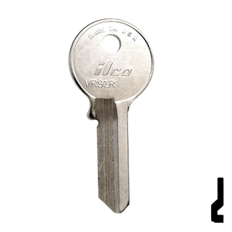 Uncut Key Blank | Viro | VR91R Padlock Key Ilco