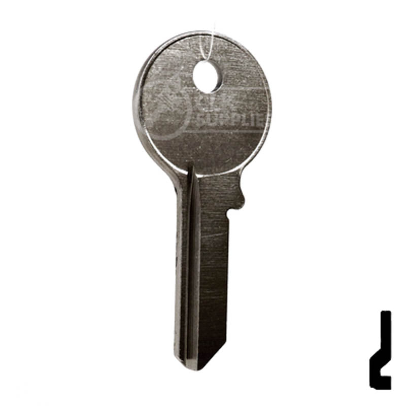 Uncut Key Blank | Viro | VR91R Padlock Key Ilco