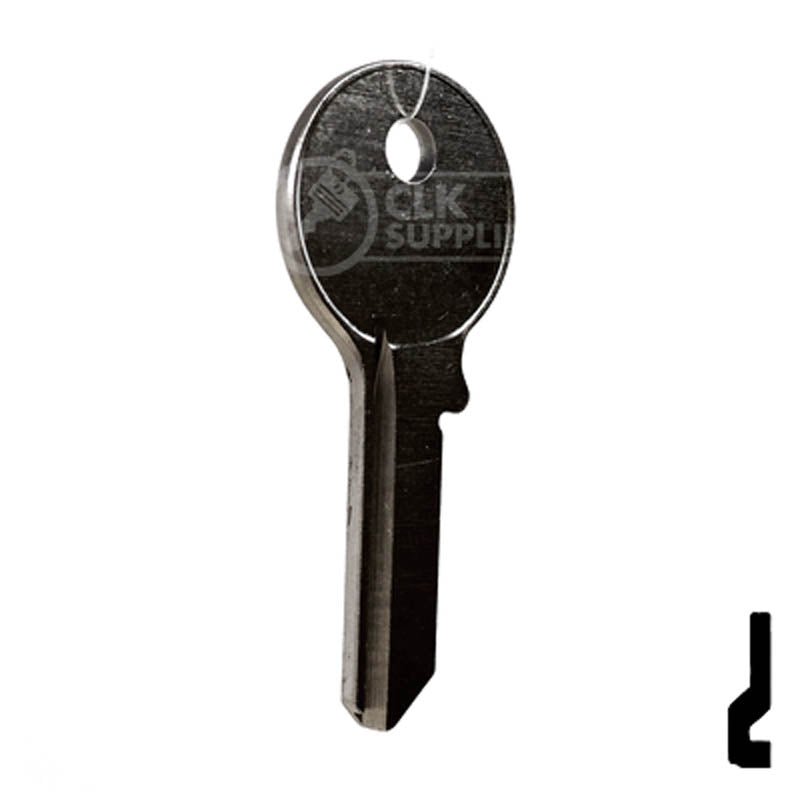 Uncut Key Blank | Viro | VR91R Padlock Key Ilco