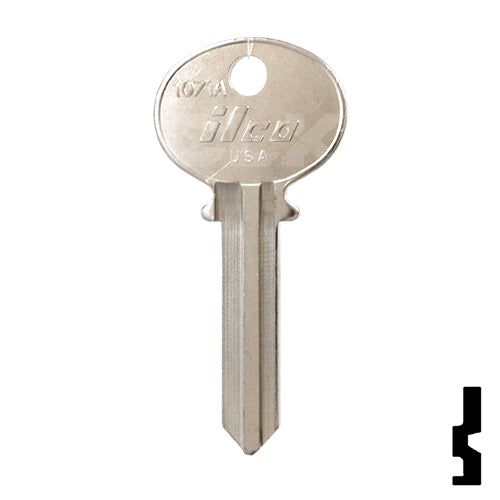 Uncut Key Blank | Wilson Bohannon | 1071A Padlock Key Ilco