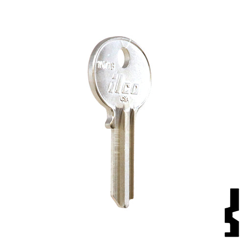 Uncut Key Blank | Wilson Bohannon | 1071B, WIB-5 Padlock Key Ilco