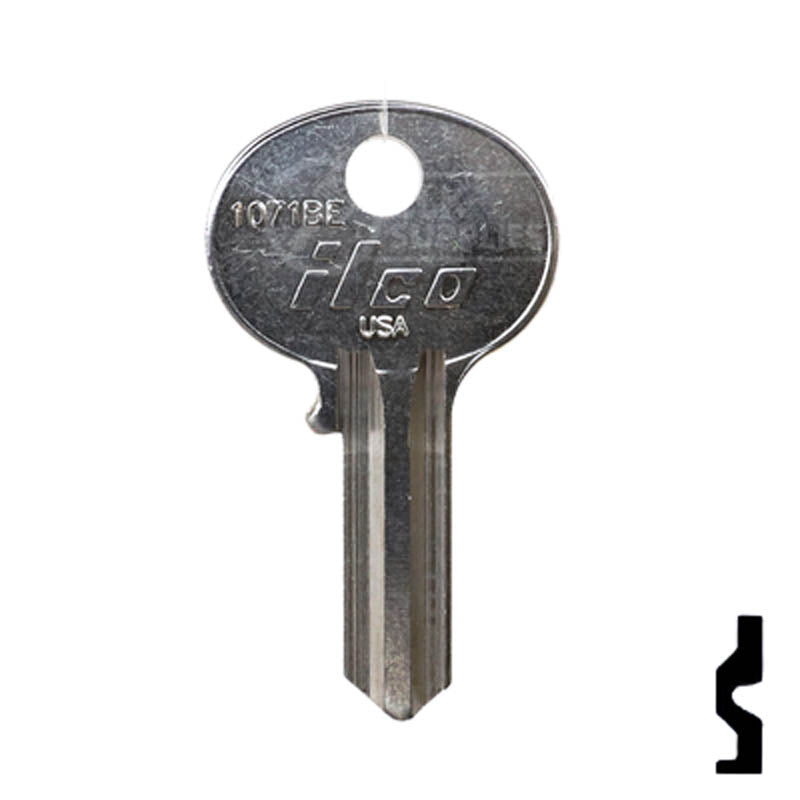 Uncut Key Blank | Wilson-Bohannon | 1071BE Padlock Key Ilco