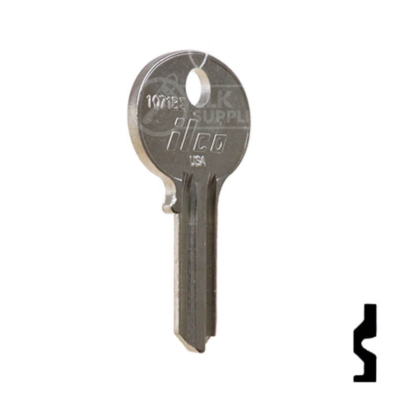 Uncut Key Blank | Wilson-Bohannon | 1071BE Padlock Key Ilco