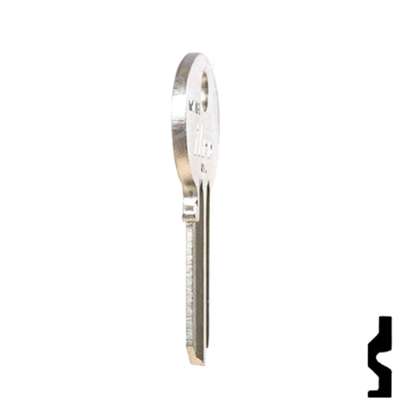 Uncut Key Blank | Wilson-Bohannon | 1071BE Padlock Key Ilco